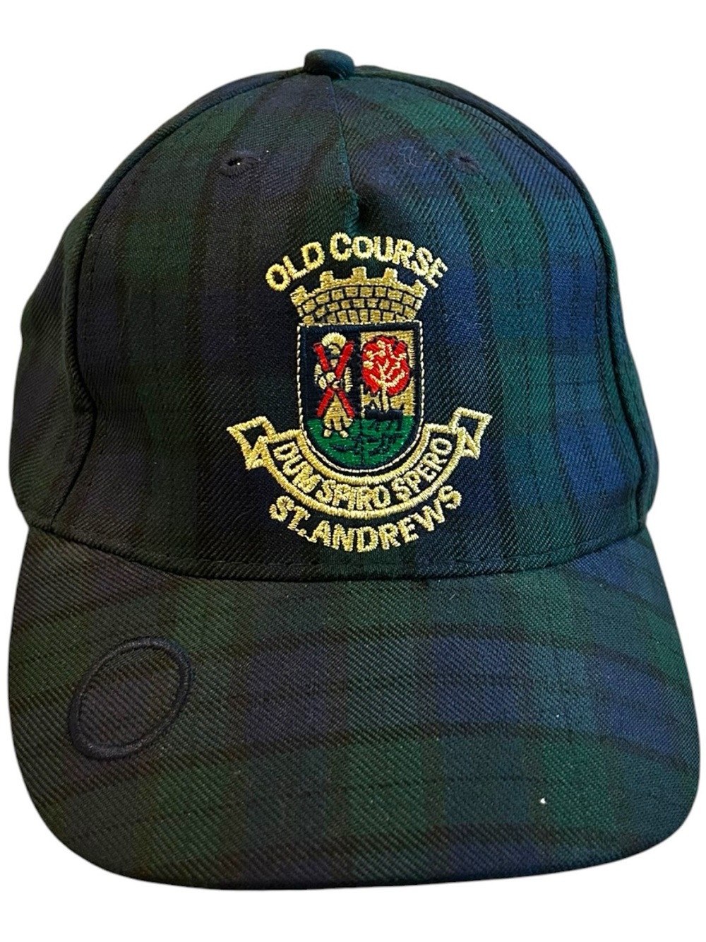 Old Course St. Andrews Scotland Golf Hat Adult Tartan Plaid Adjustable Blue